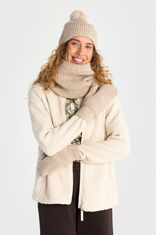 Knitted hat with fleece lining 3 | Cream | Audimas