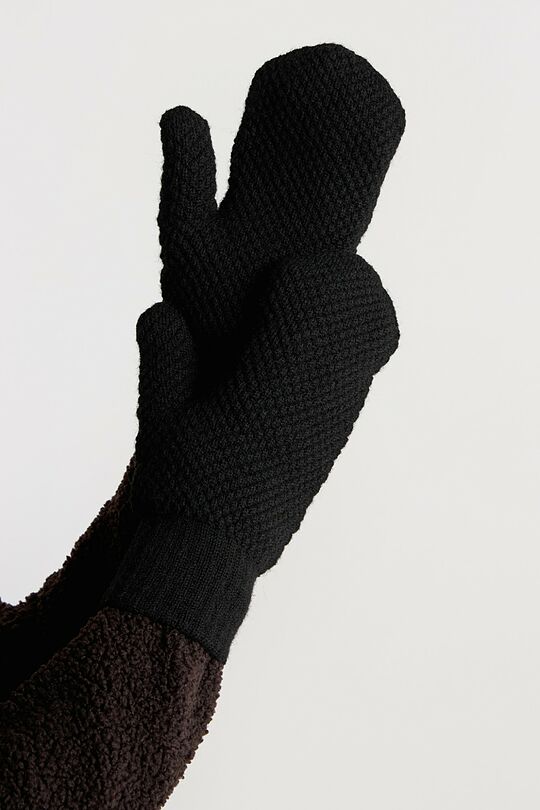 Mittens with fleece lining 1 | BLACK | Audimas