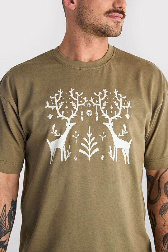 Short sleeves cotton T-shirt “Journey Through the Snow“ 6 | GREEN | Audimas
