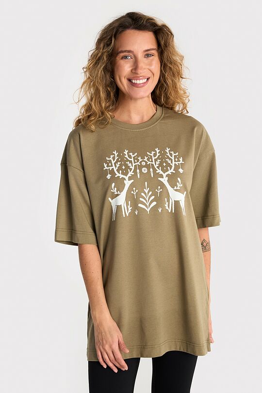 Short sleeves cotton T-shirt “Journey Through the Snow“ 3 | GREEN | Audimas