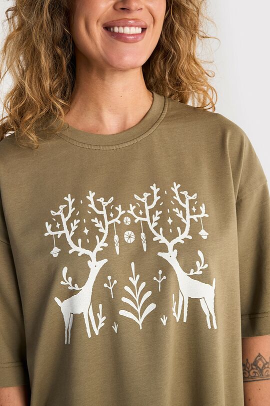 Short sleeves cotton T-shirt “Journey Through the Snow“ 7 | GREEN | Audimas