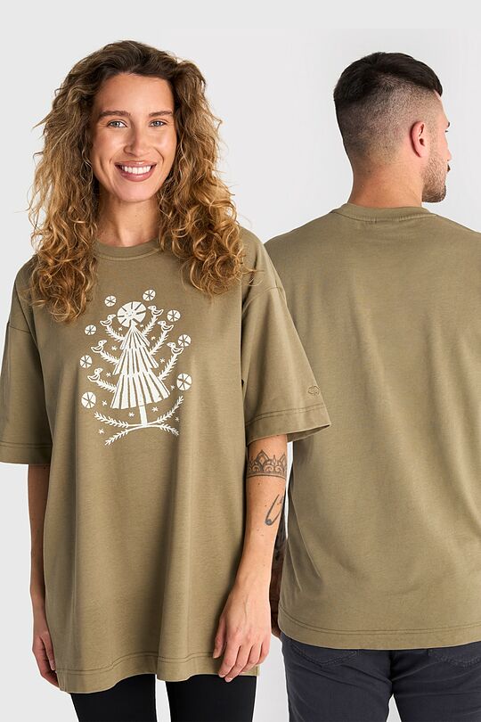 Short sleeves cotton T-shirt “The Heart of the Celebration” 1 | GREEN | Audimas