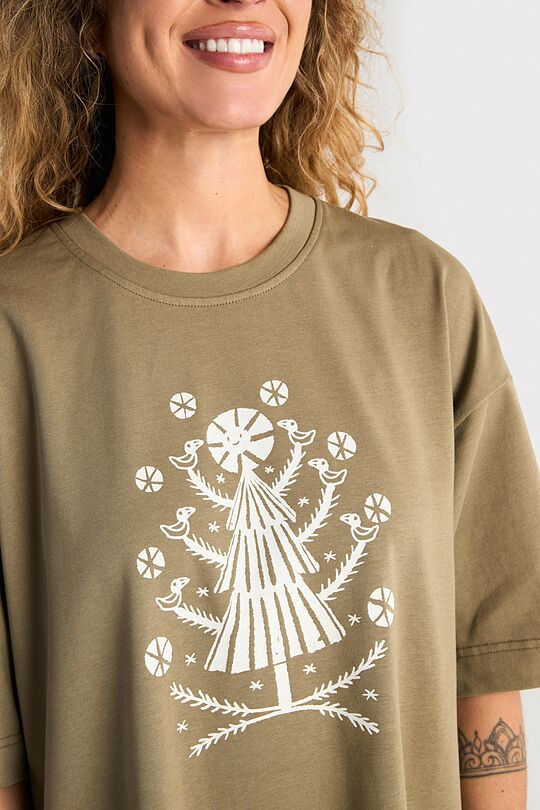 Short sleeves cotton T-shirt “The Heart of the Celebration” 4 | GREEN | Audimas