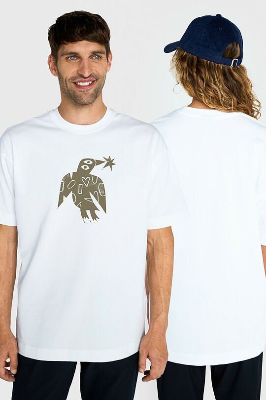 Short sleeves cotton T-shirt "The Bird of Happiness" 1 | WHITE | Audimas