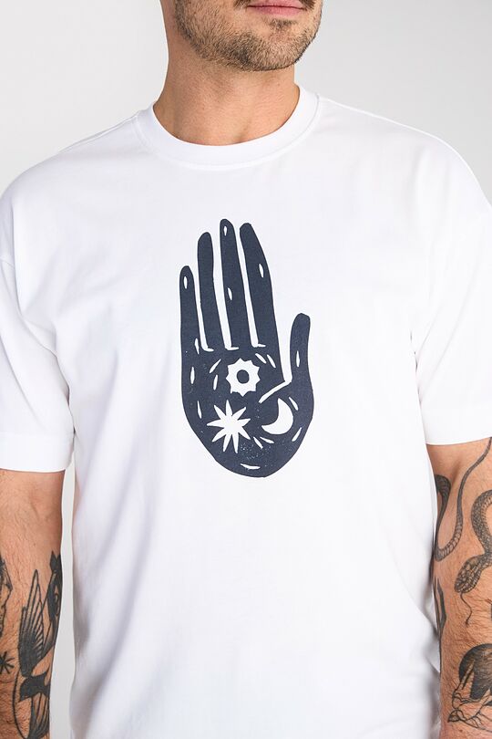 Short sleeves cotton T-shirt ,,The World in Your Hands" 2 | WHITE | Audimas