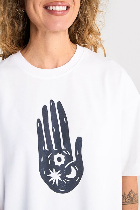 Short sleeves cotton T-shirt ,,The World in Your Hands" 7 | WHITE | Audimas