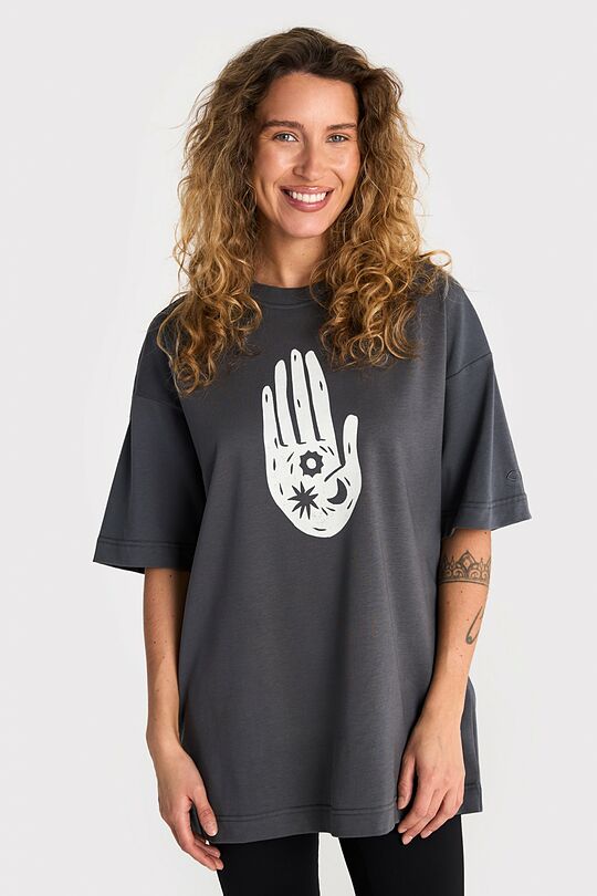 Short sleeves cotton T-shirt ,,The World in Your Hands" 3 | GREY | Audimas