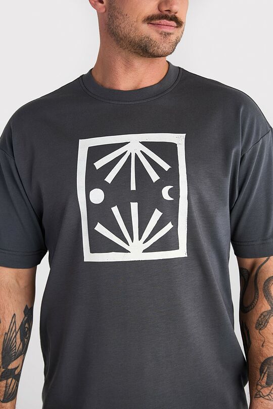 Short sleeves cotton T-shirt "Morning Evening" 6 | GREY | Audimas