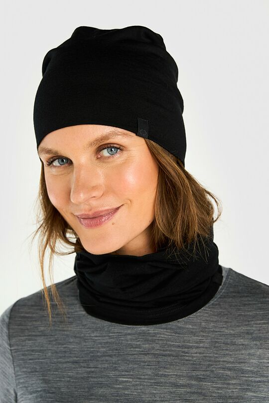 Merino wool hat and neck cuff set 2 | BLACK | Audimas