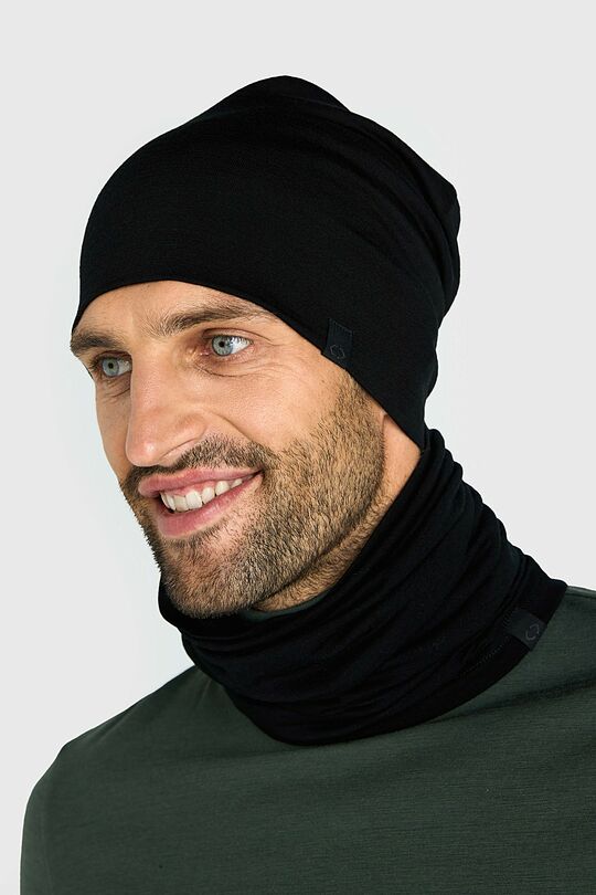 Merino wool hat and neck cuff set 3 | BLACK | Audimas