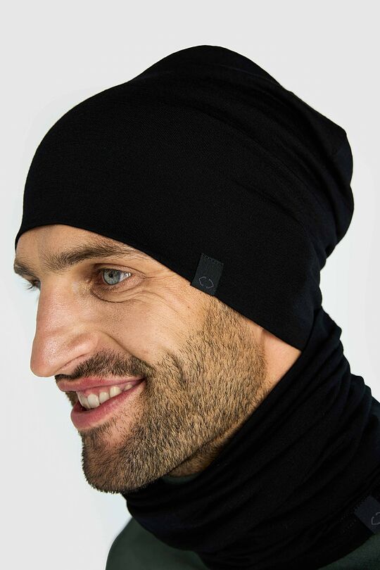 Merino wool hat and neck cuff set 4 | BLACK | Audimas