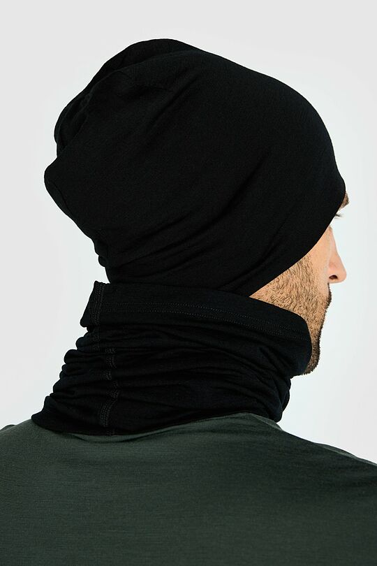 Merino wool hat and neck cuff set 5 | BLACK | Audimas