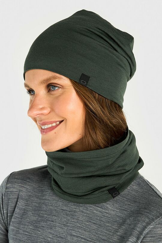 Merino wool hat and neck cuff set 3 | Dark green | Audimas