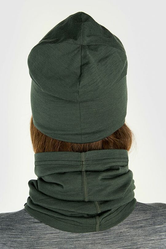 Merino wool hat and neck cuff set 4 | Dark green | Audimas