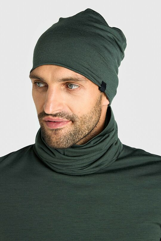 Merino wool hat and neck cuff set 5 | Dark green | Audimas