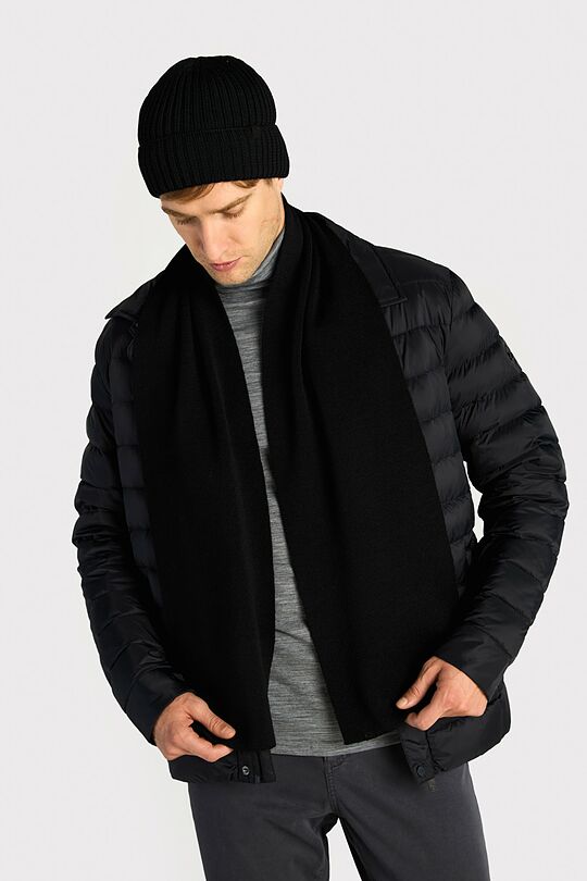 Knitted merino wool hat and scarf set 6 | BLACK | Audimas