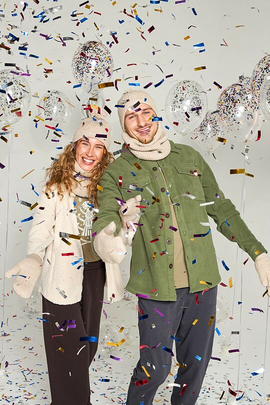 Kepurės, šaliko ir pirštinių rinkinys 1 | Cream | Audimas