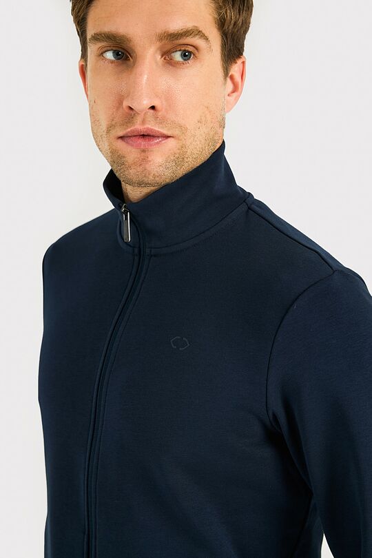 Cotton French terry full-zip sweatshirt 3 | Dark blue | Audimas