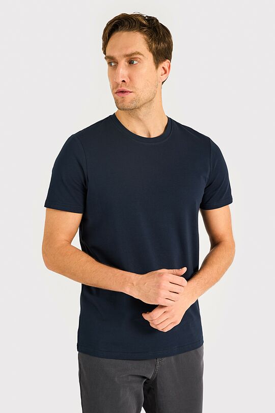 Short sleeve cotton T-shirt 1 | Dark blue | Audimas