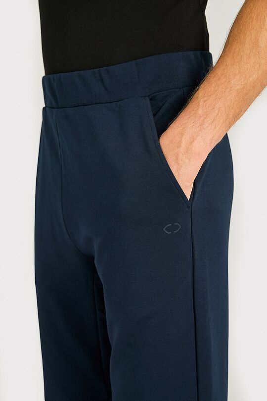Tapered cotton French terry sweatpants 3 | Dark blue | Audimas