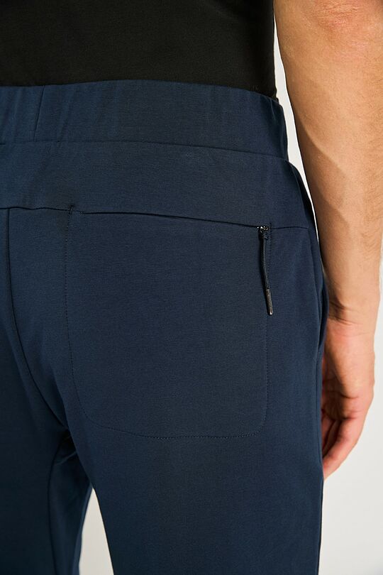 Tapered fit cotton French terry sweatpants 6 | Dark blue | Audimas