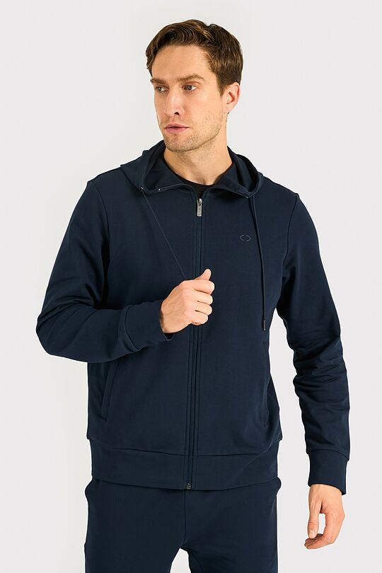 Cotton French terry full-zip hoodie 1 | MĖLYNA | Audimas