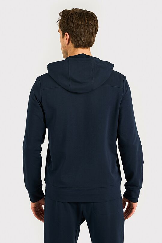 Cotton French terry full-zip hoodie 2 | Dark blue | Audimas
