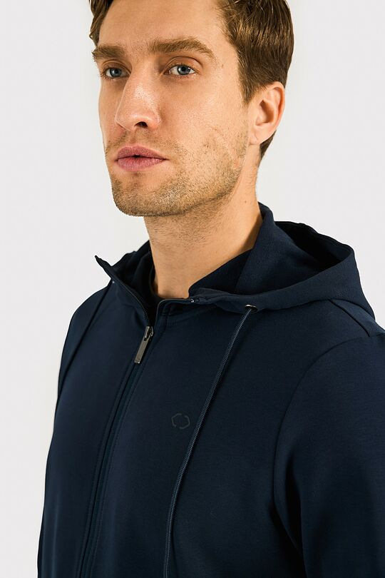 Cotton French terry full-zip hoodie 3 | MĖLYNA | Audimas