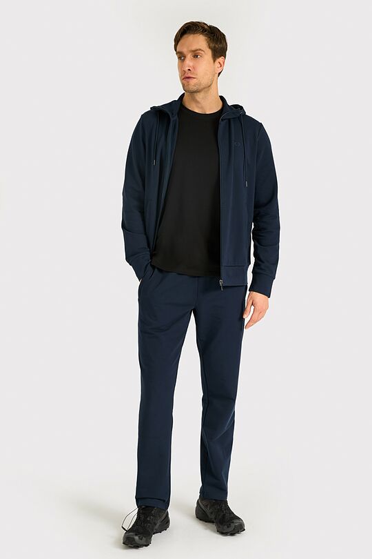 Straight cut cotton French terry sweatpant 1 | Dark blue | Audimas