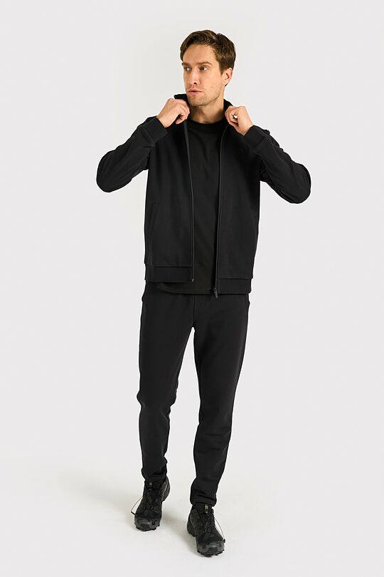 Cotton French terry full-zip sweatshirt 5 | BLACK | Audimas