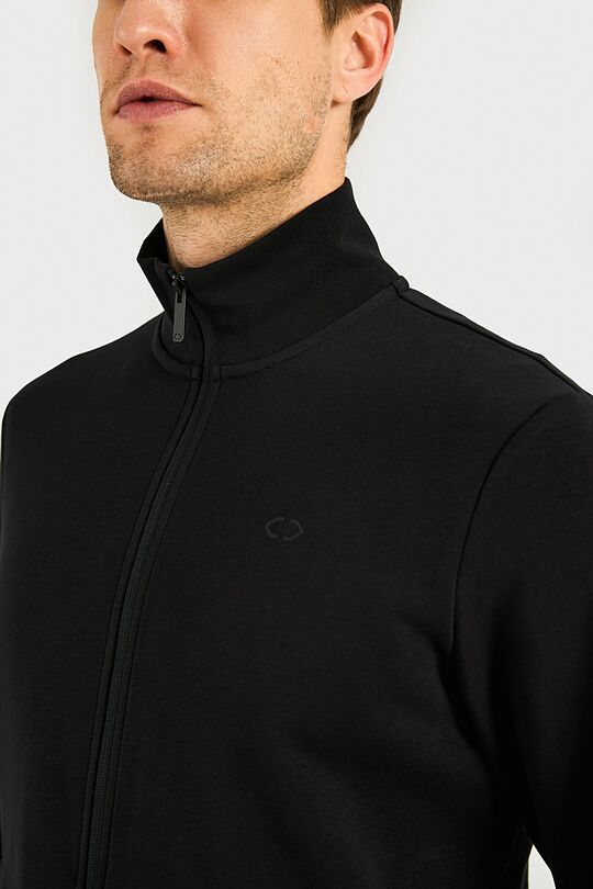 Cotton French terry full-zip sweatshirt 3 | BLACK | Audimas