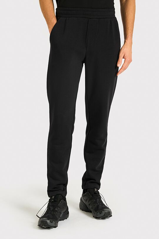 Cotton French terry tapered sweatpants 2 | BLACK | Audimas
