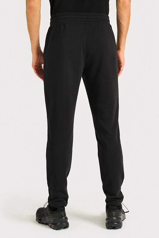 Cotton French terry tapered sweatpants 5 | BLACK | Audimas
