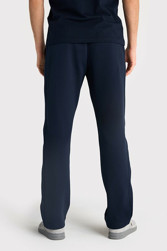 Straight fit cotton pique sweatpants 3 | Dark blue | Audimas