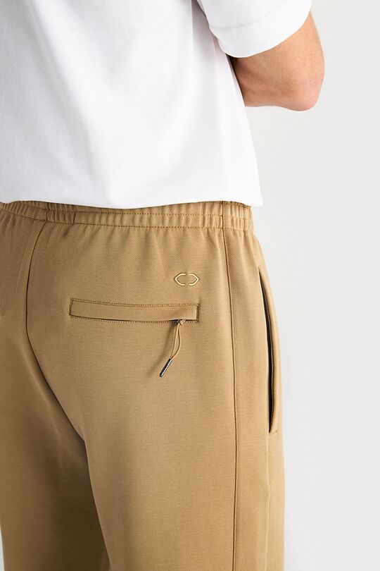 Straight fit cotton pique sweatpants 5 | BROWN | Audimas