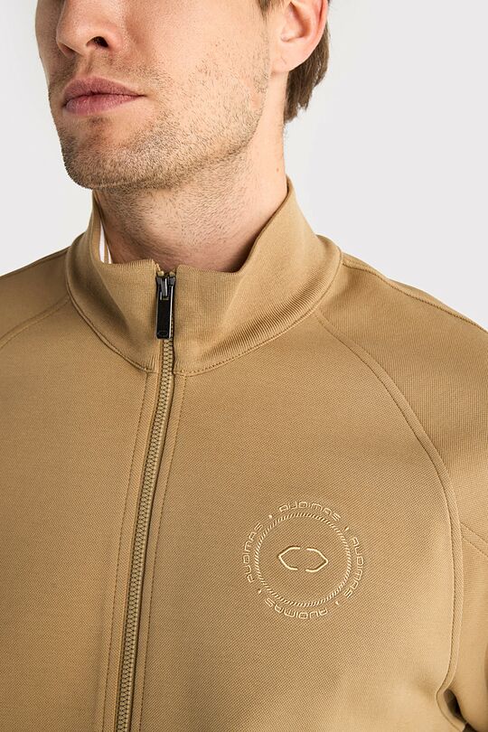 Cotton pique full-zip jacket 3 | BROWN | Audimas