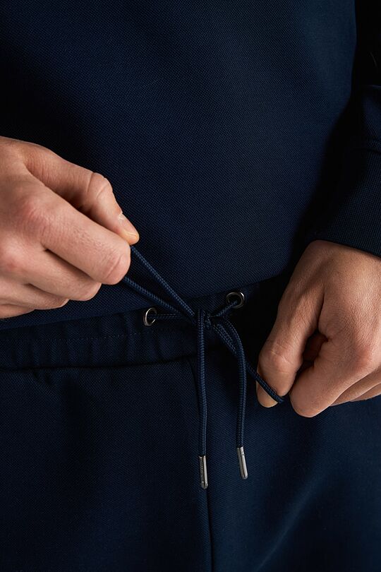 Cotton pique sweatpants 5 | Dark blue | Audimas