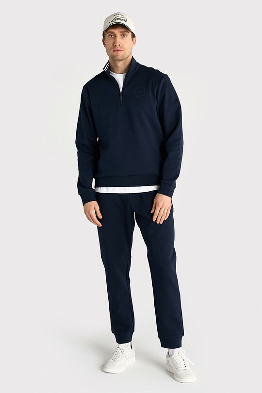 Cotton pique sweatpants 1 | Dark blue | Audimas