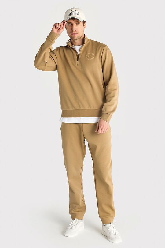 Cotton pique sweatpants 1 | BROWN | Audimas