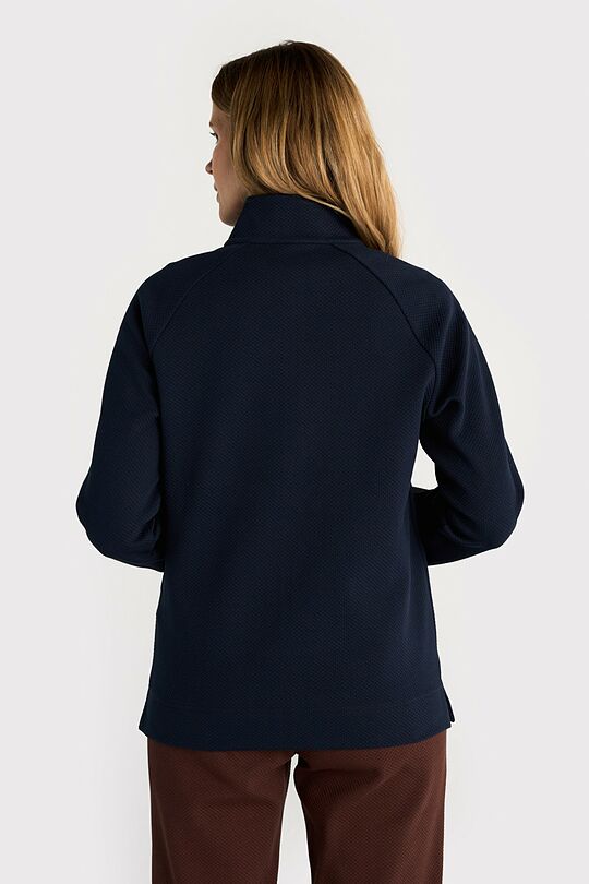 Textured full-zip sweatshirt 3 | Dark blue | Audimas