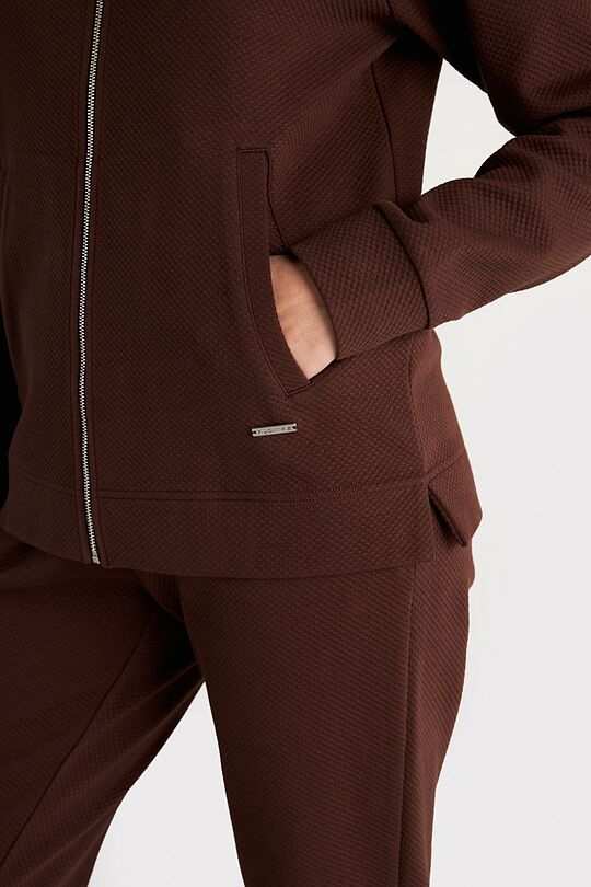 Textured full-zip sweatshirt 3 | BROWN | Audimas