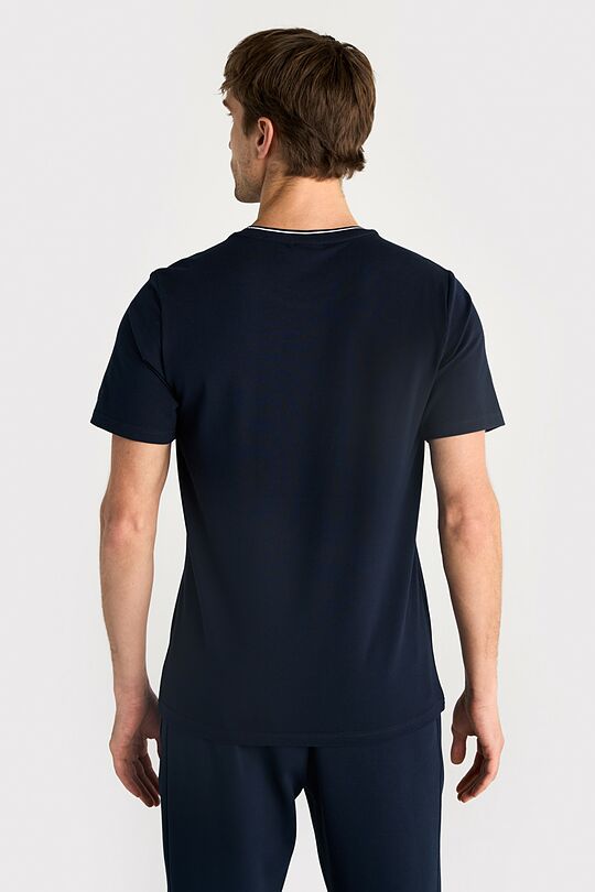 Cotton pique T-shirt 2 | Dark blue | Audimas