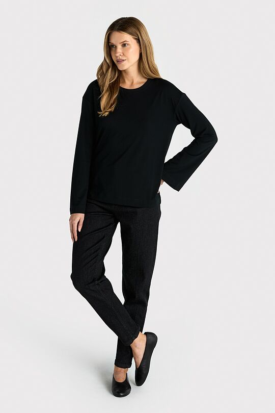 Long sleeve top with lyocell 4 | BLACK | Audimas