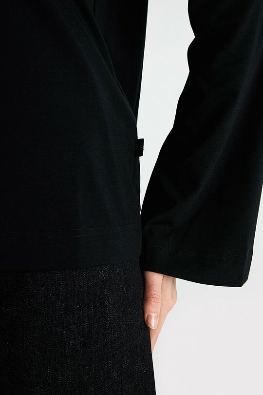 Long sleeve top with lyocell 3 | BLACK | Audimas