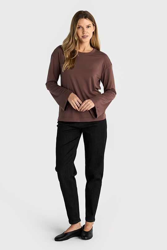 Long sleeve top with lyocell 3 | BROWN | Audimas