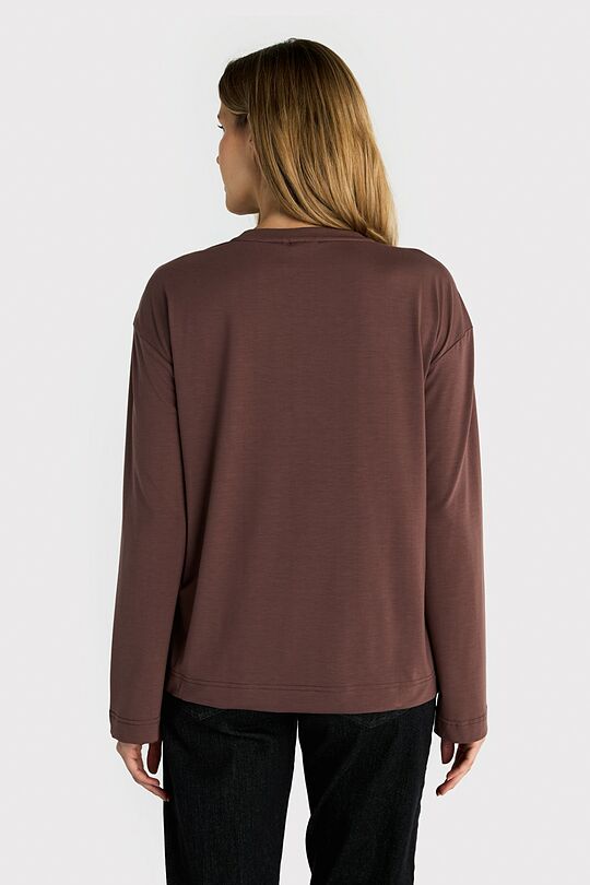 Long sleeve top with lyocell 2 | BROWN | Audimas