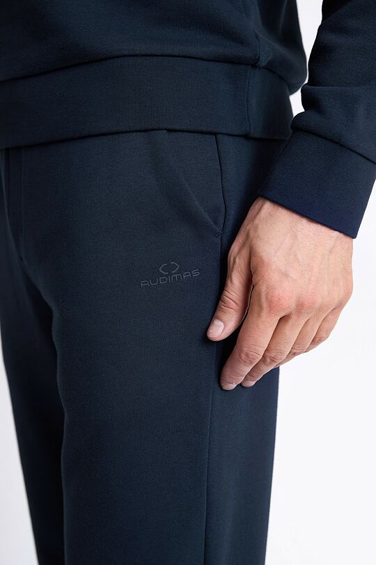 Cotton French terry tapered sweatpants 5 | Dark blue | Audimas