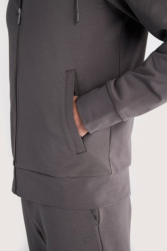 Cotton French terry full-zip hoodie 3 | GREY | Audimas