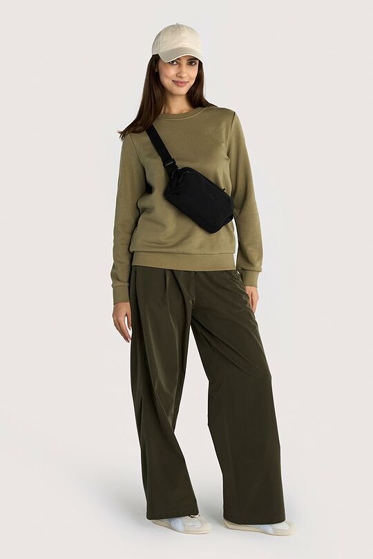 Cotton French terry crewneck sweatshirt 3 | GREEN | Audimas