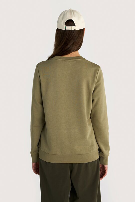 Cotton French terry crewneck sweatshirt 2 | GREEN | Audimas